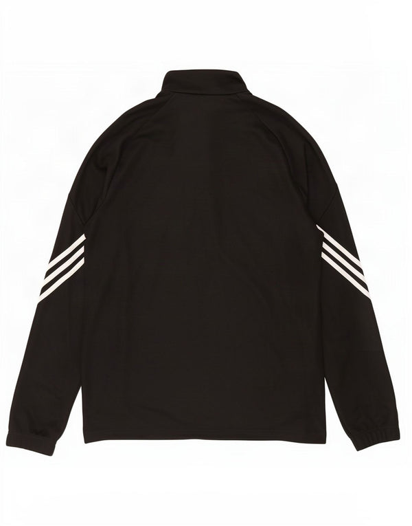 Adidas Hommes Climalite Zip Neck Pull Survêtement Haut Moyen Noir