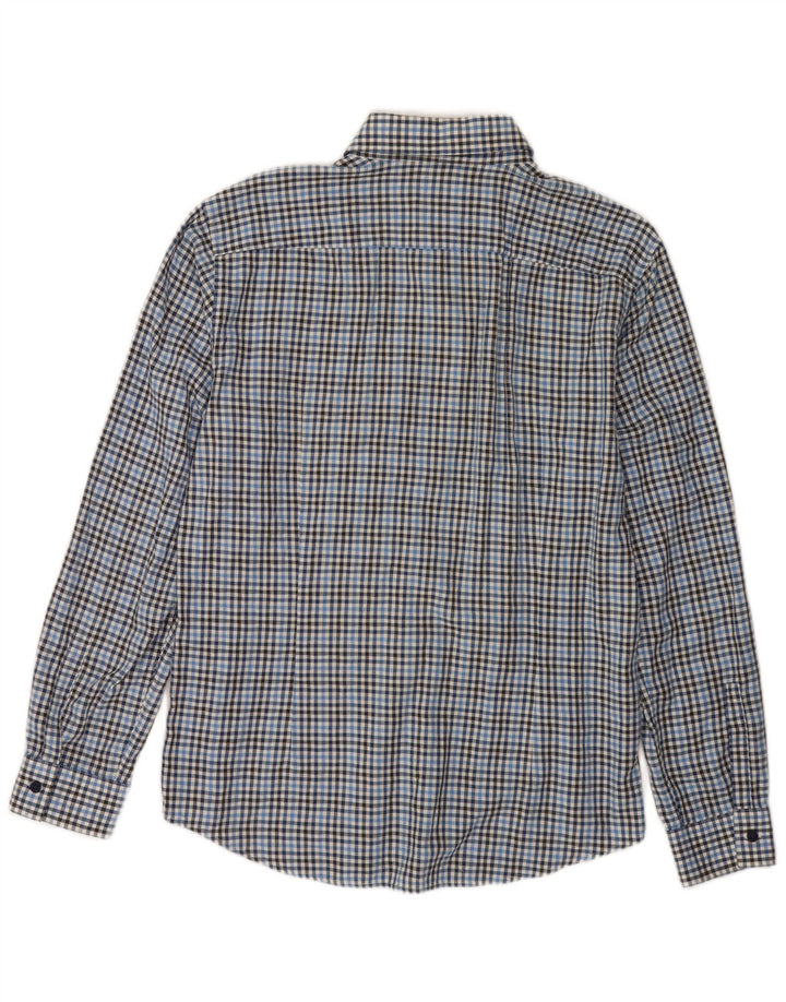 Hugo Boss Chemise Slim Fit en coton à grands carreaux bleus