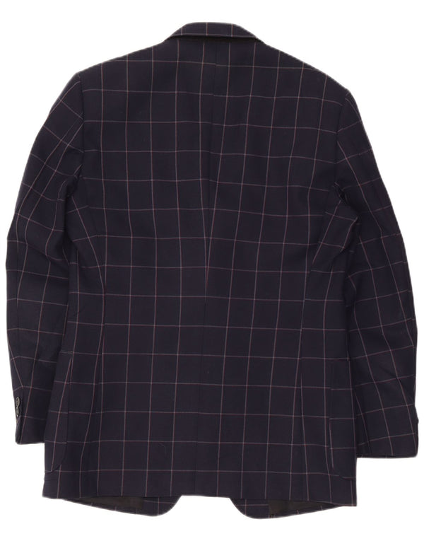Facis Veste Blazer 2 Boutons Homme IT 52 XL Bleu Marine à Carreaux Laine
