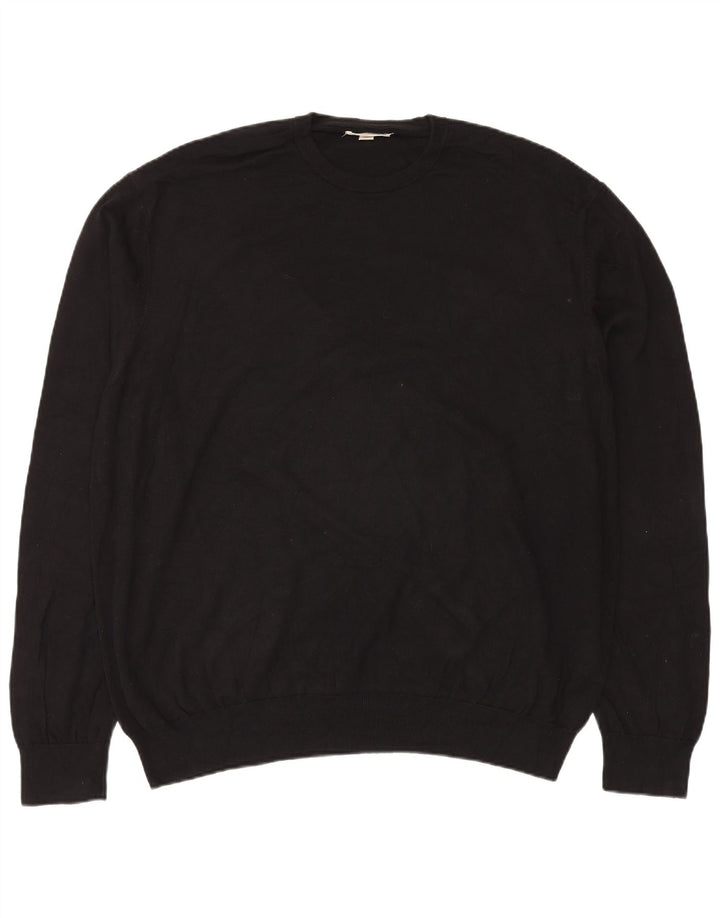 Marks & Spencer Pull à col rond pour homme 4XL en coton noir