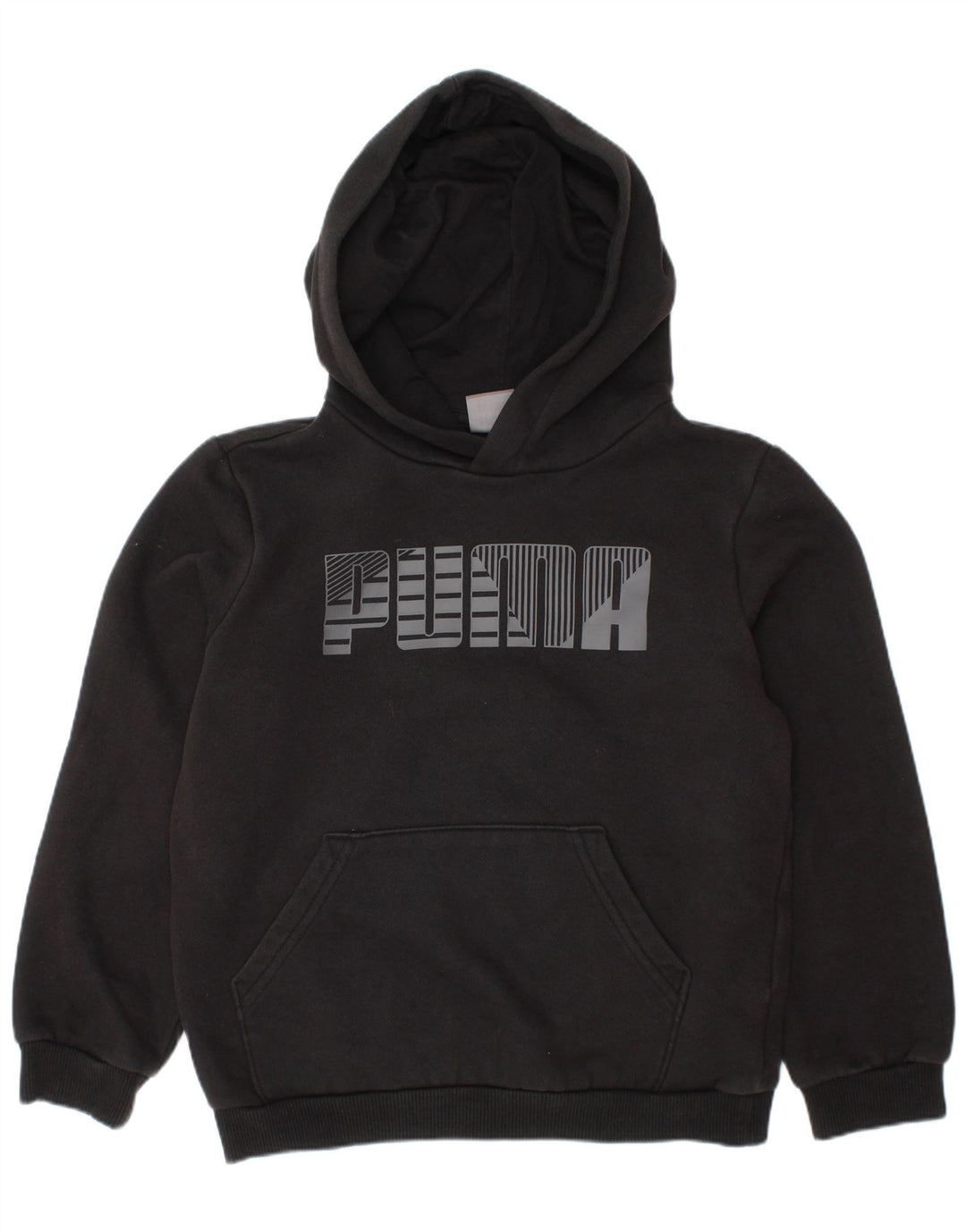 PUMA Pull à capuche graphique pour garçon 7-8 ans Noir Coton