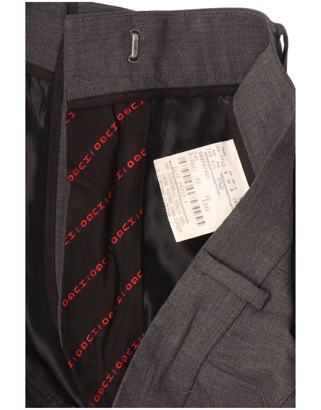 HUGO BOSS Pantalon de Costume Droit Homme IT 52 XL W34 L34 Gris Laine Vierge