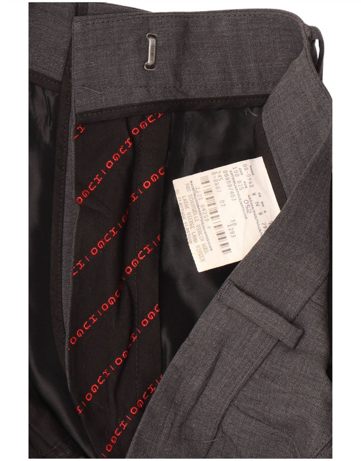 HUGO BOSS Pantalon de Costume Droit Homme IT 52 XL W34 L34 Gris Laine Vierge