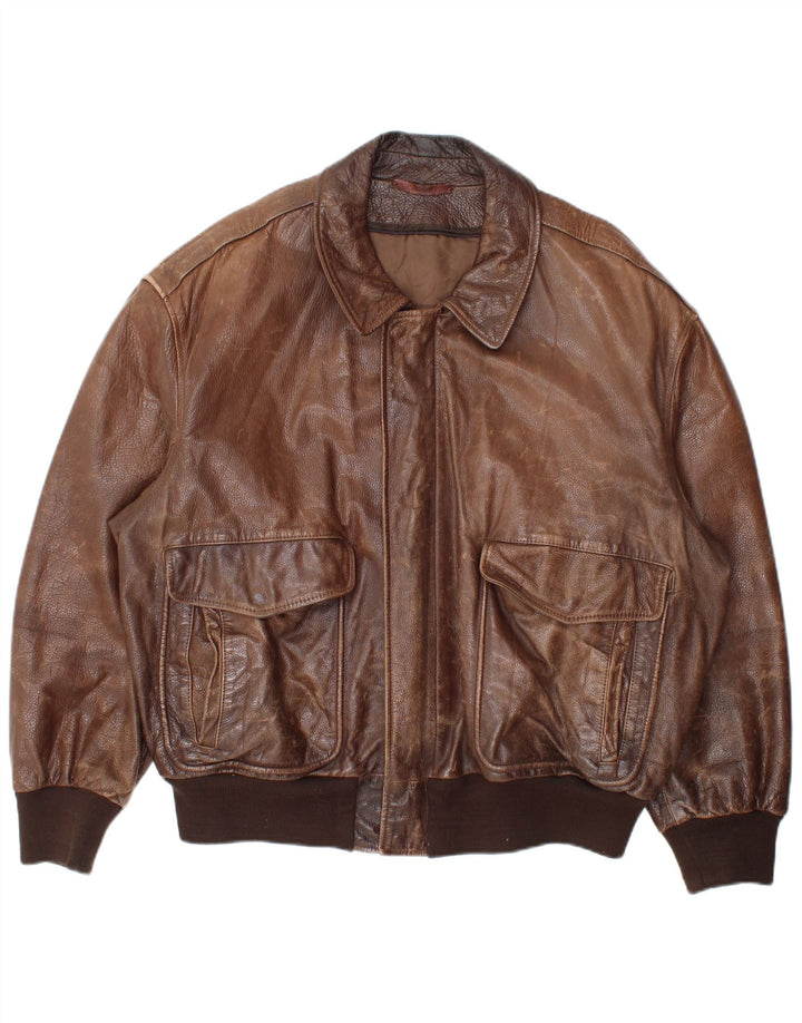 La Matta Veste en cuir bomber pour homme IT 50 Grand cuir marron