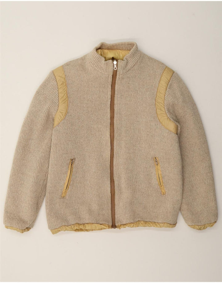 vintage Homme Réversible Bomber Jacket UK 36 Petit Beige
