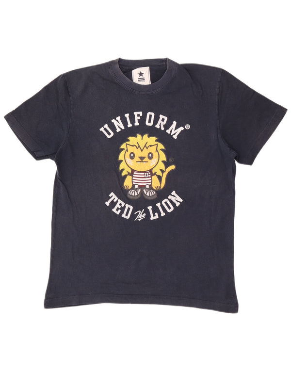Uniform Mens Graphic T-Shirt Top XL Bleu Marine Coton