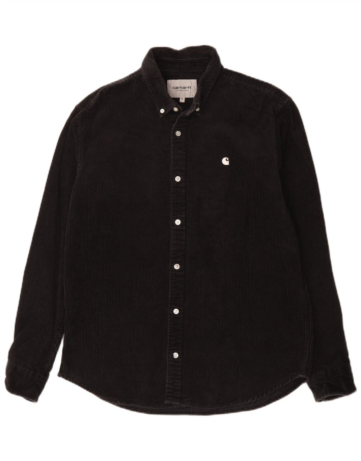 Carhartt Chemise en velours côtelé pour homme en coton noir moyen