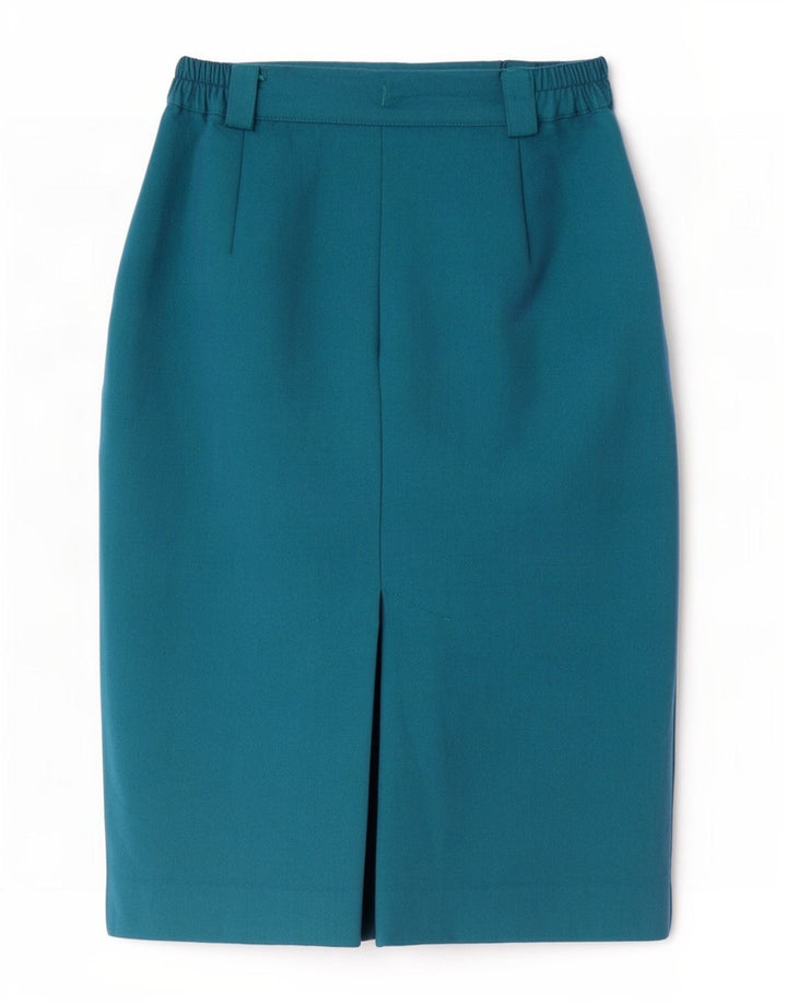 jupe droite femme vintage W24 XS chevrons bleus
