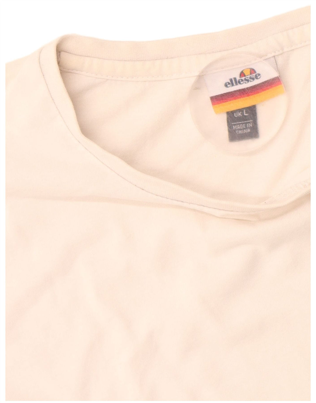 Ellesse Homme T-Shirt Graphique Haut Large Blanc Coton