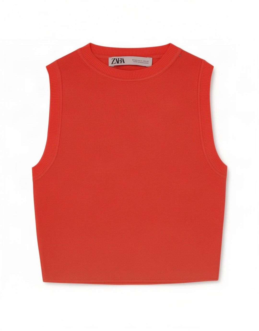 Zara Débardeur court pour femme UK 12 Viscose rouge moyen