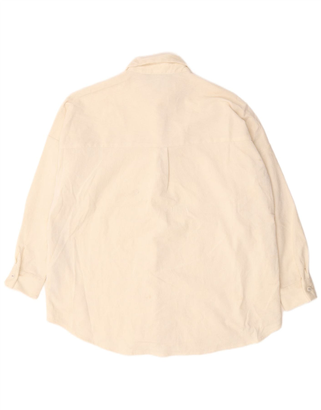 Zara Chemise surdimensionnée en velours côtelé pour femme UK 10 Petit polyester blanc