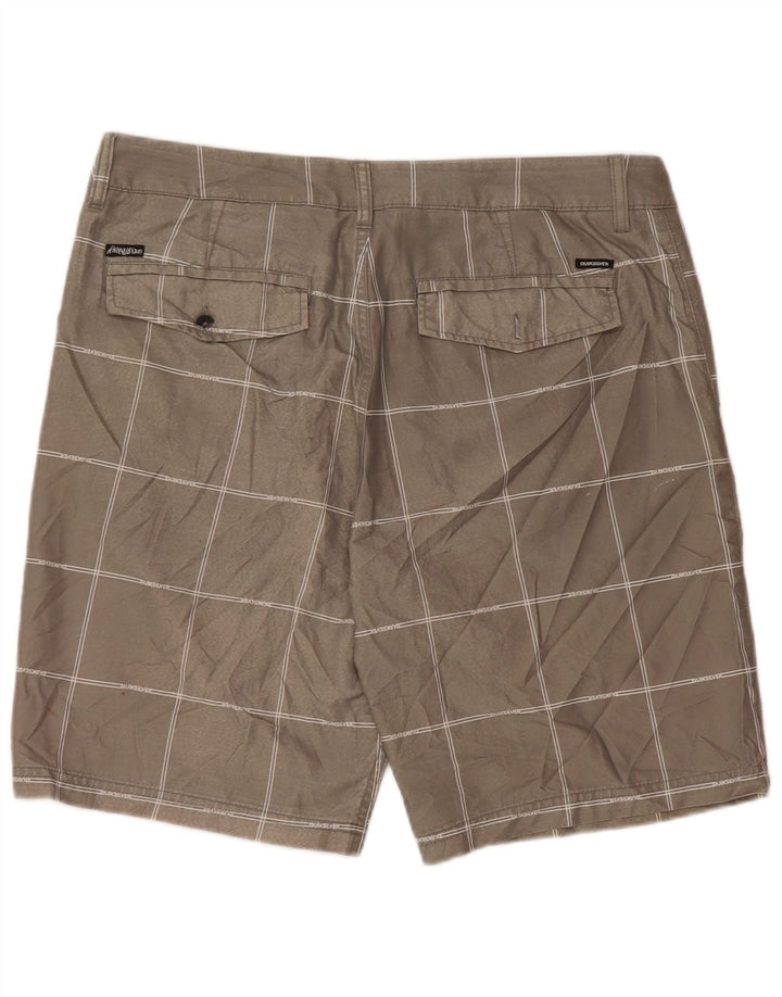 Quiksilver Short Chino Homme W34 Large Gris Carreaux Polyester