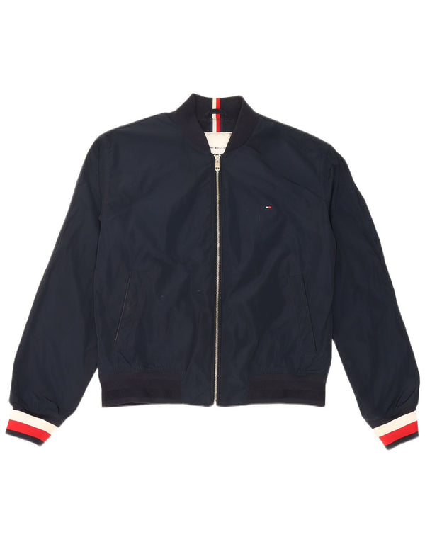 Tommy Hilfiger Veste bomber surdimensionnée pour femme UK 6 XS Bleu marine Colourblock