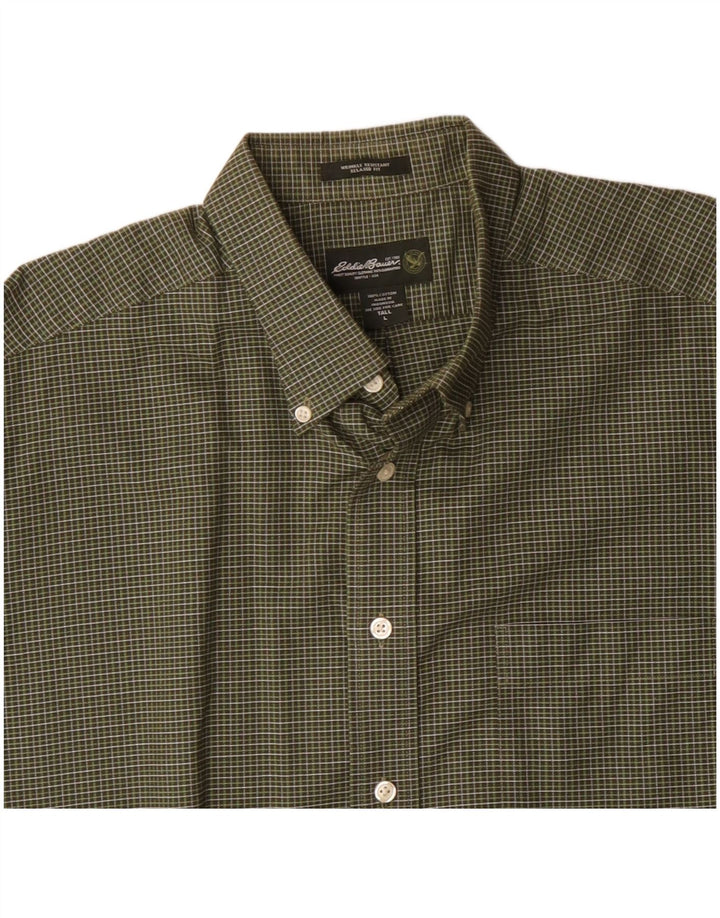 EDDIE BAUER Chemise coupe décontractée pour homme en coton à carreaux verts