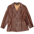 Julian Vard Veste blazer en cuir à 3 boutons pour femme UK 10 Petit Marron