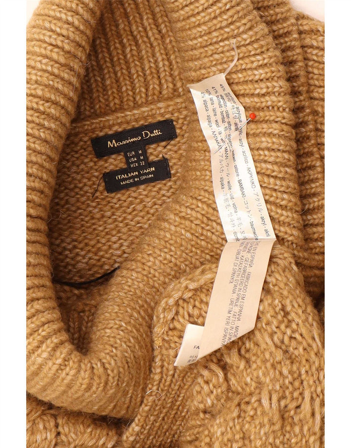 Massimo Dutti Pull col roulé pour femme UK 14 Acrylique marron moyen
