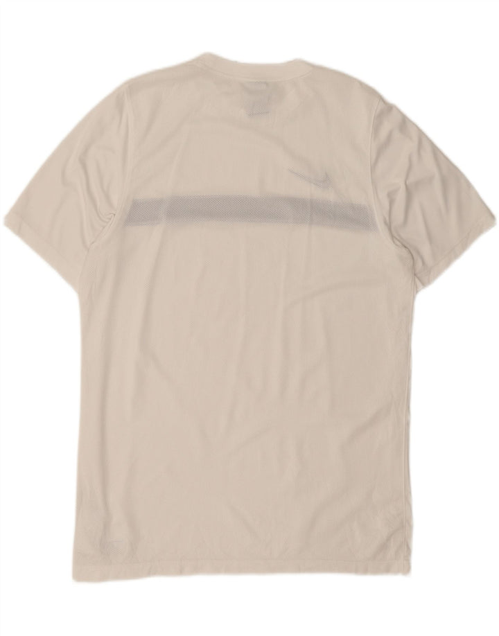 Nike Hommes Dri Fit T-Shirt Top XL Blanc Colorblock Polyester