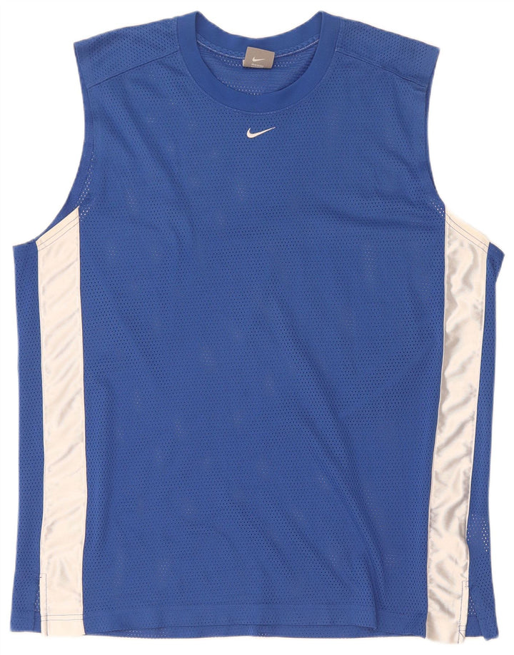 Nike Homme Débardeur Large Bleu Colorblock Polyester