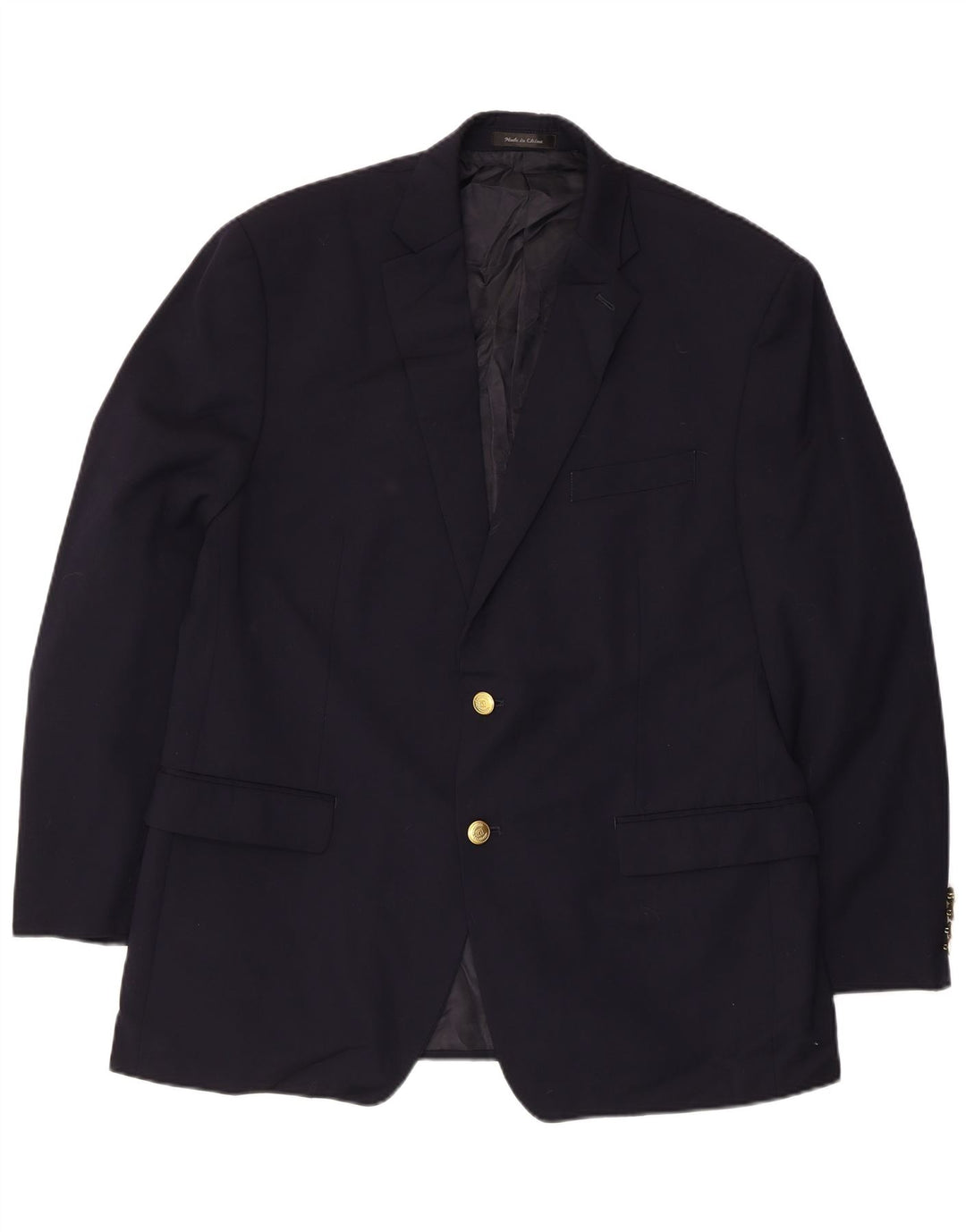 Chaps Veste Blazer 2 Boutons Homme UK 38 Laine Bleu Marine Moyen