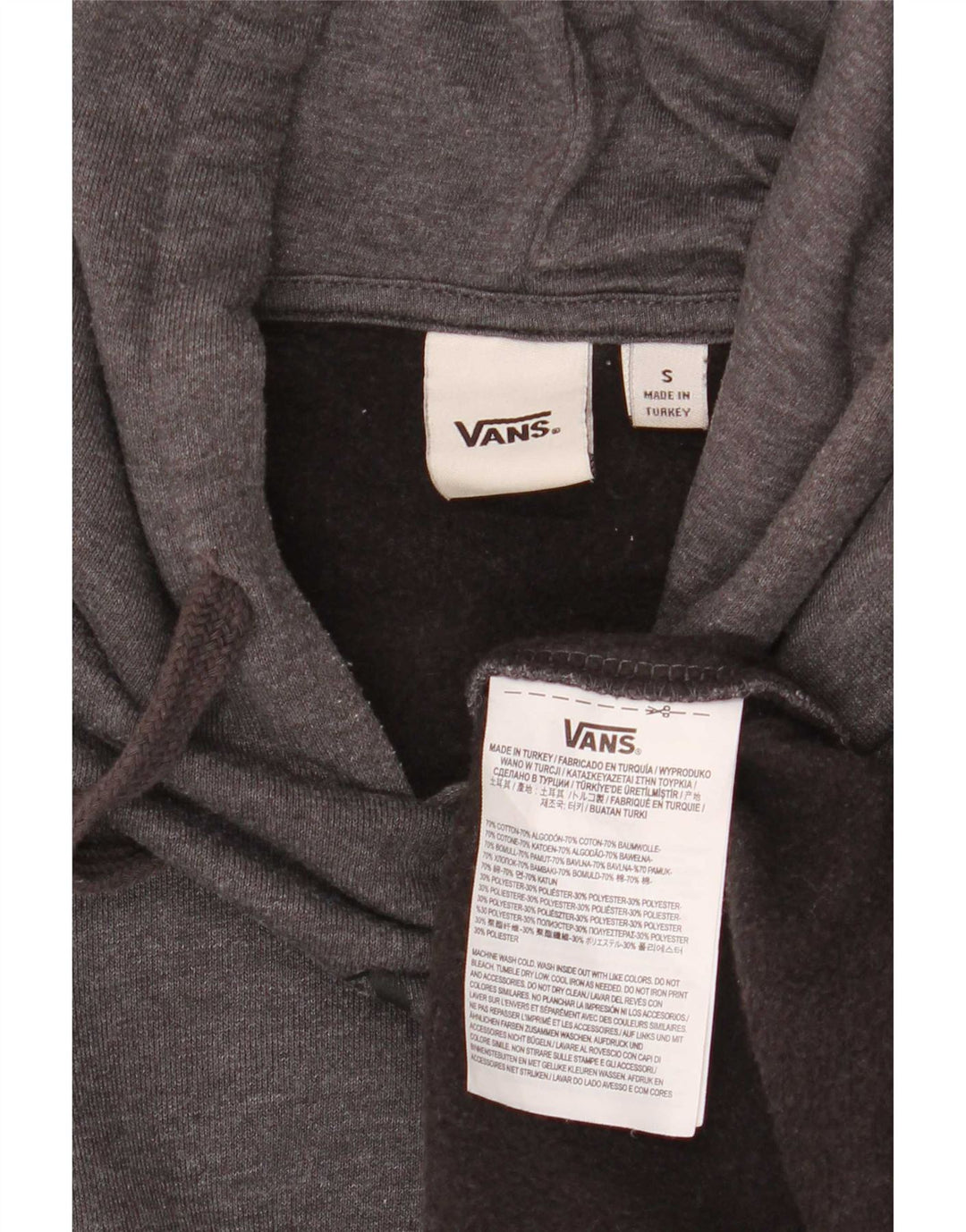Vans Pull à capuche graphique pour homme Petit gris Coton
