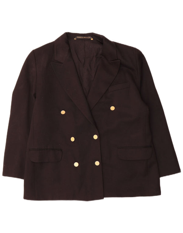 Marks & Spencer Veste blazer double boutonnage pour femme UK 16 Large Noir