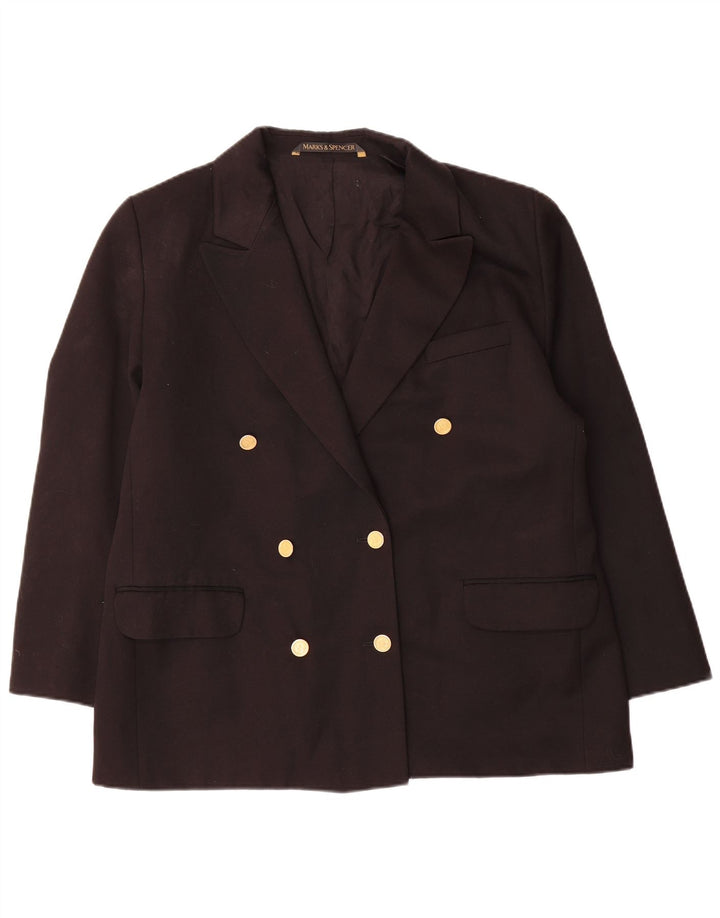 Marks & Spencer Veste blazer double boutonnage pour femme UK 16 Large Noir