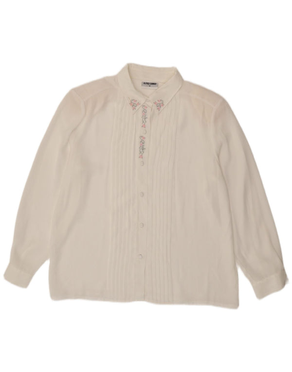 Alfred Dunner Chemisier transparent pour femme UK 14 Large Blanc