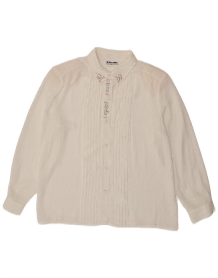 Alfred Dunner Chemisier transparent pour femme UK 14 Large Blanc
