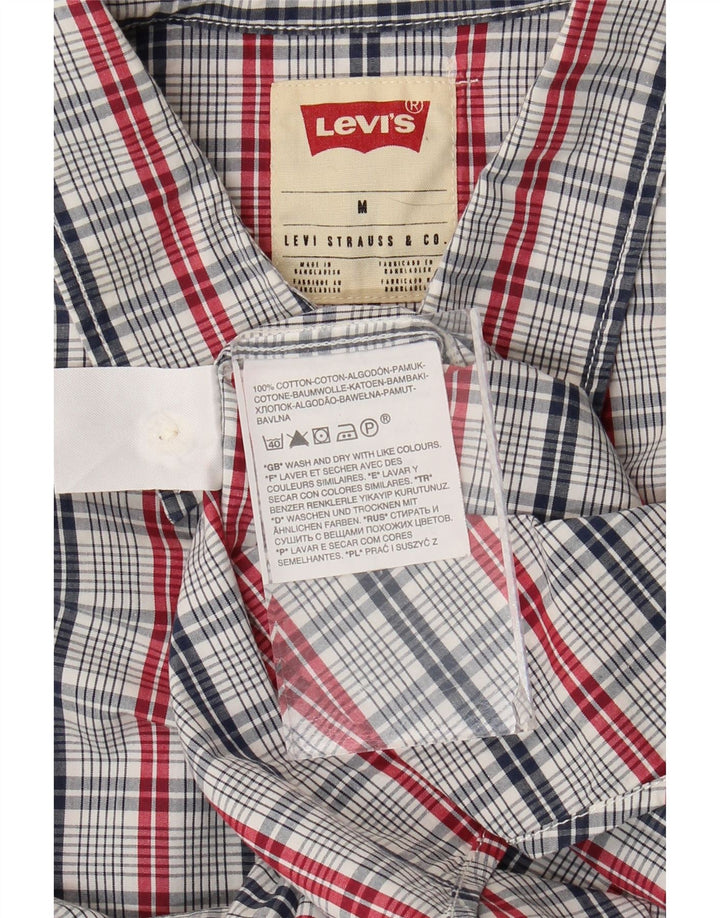 Levi's Chemise à Manches Courtes Coupe Standard Homme Bleu Moyen Carreaux Coton