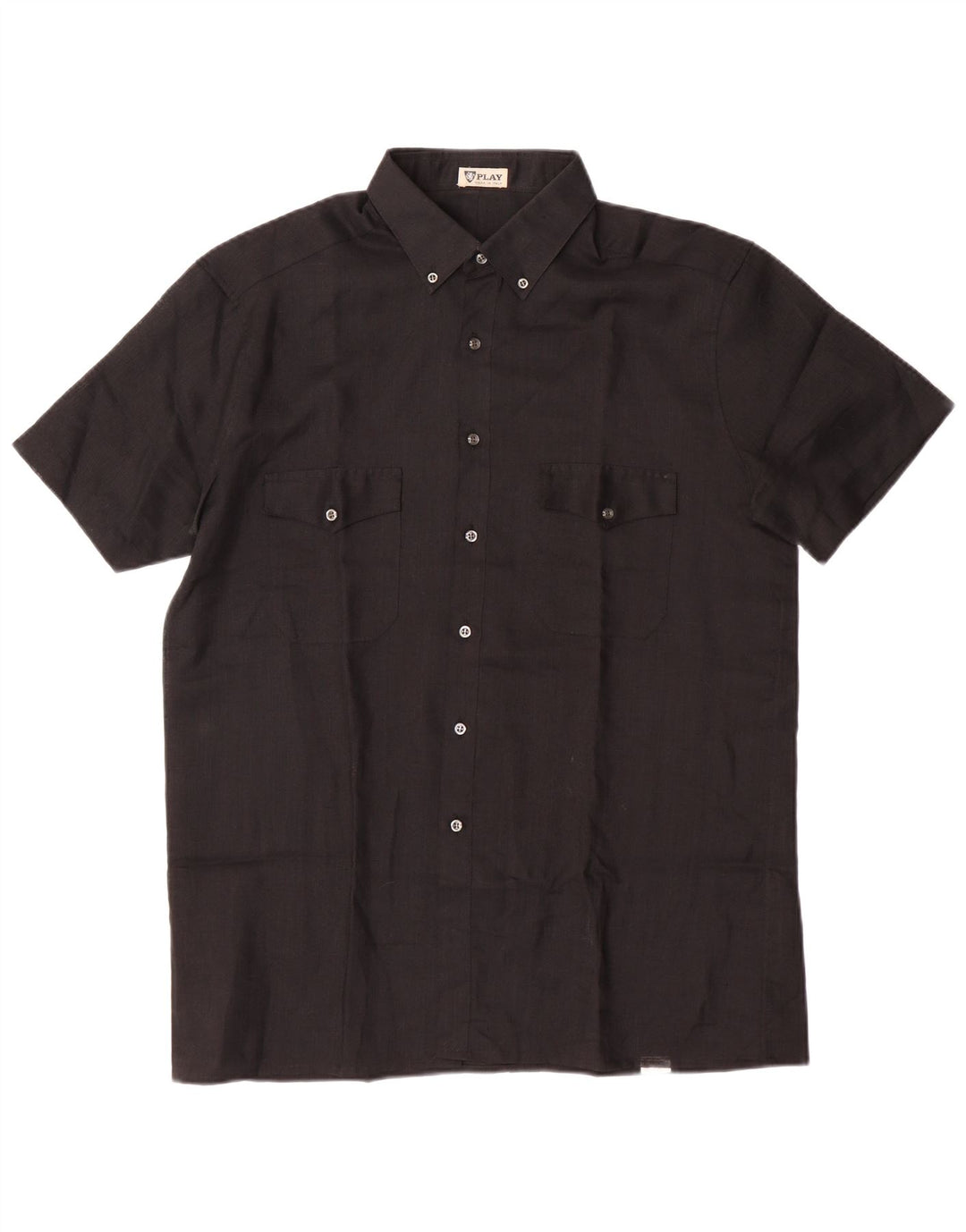 PLAY Hommes Voir à travers Voir à travers la chemise Taille 16 41 Grand Polyester Noir