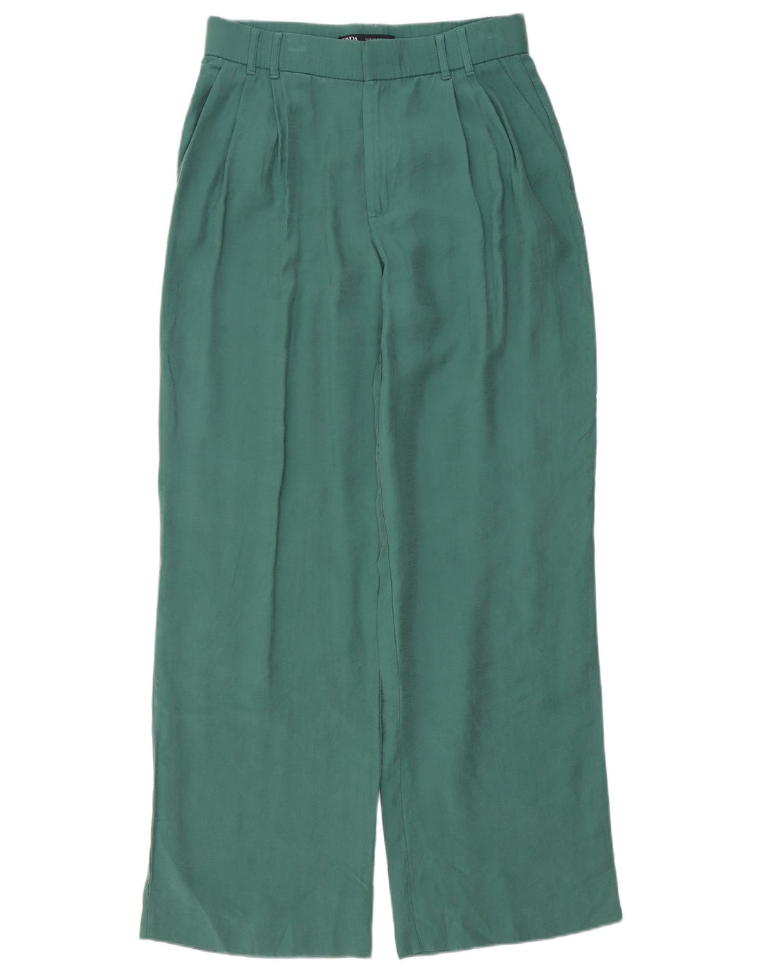 Zara Pantalon Chino Pegged Femme Moyen W28 L32 Vert Modal
