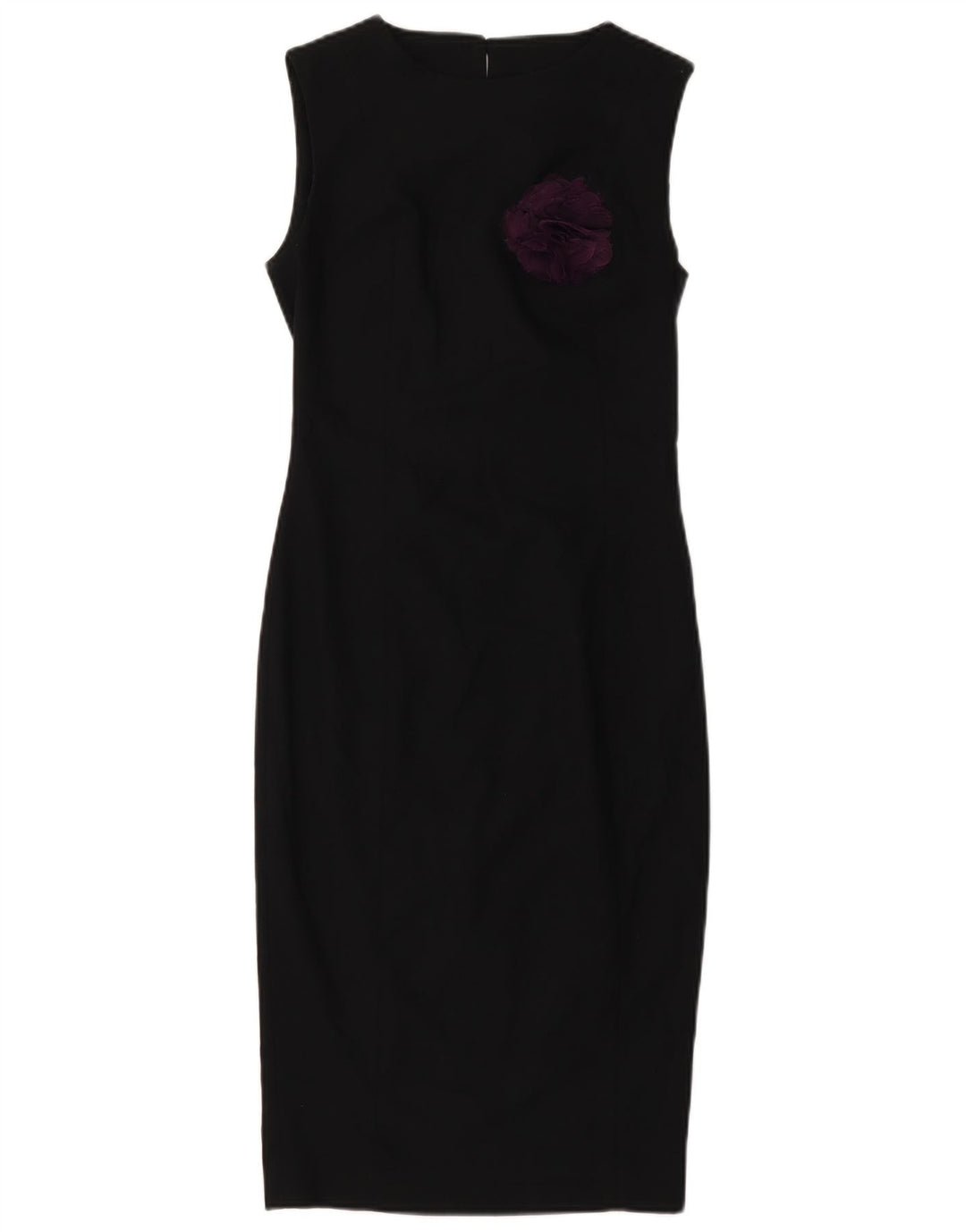 ZARA Femme Robe fourreau sans manches UK 4 XS Noir Floral Polyester