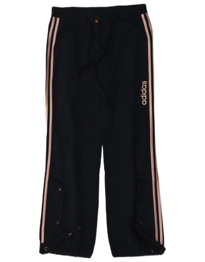 Adidas Pantalon droit décontracté pour femme UK 8 Small W30 L30 Bleu marine Coton