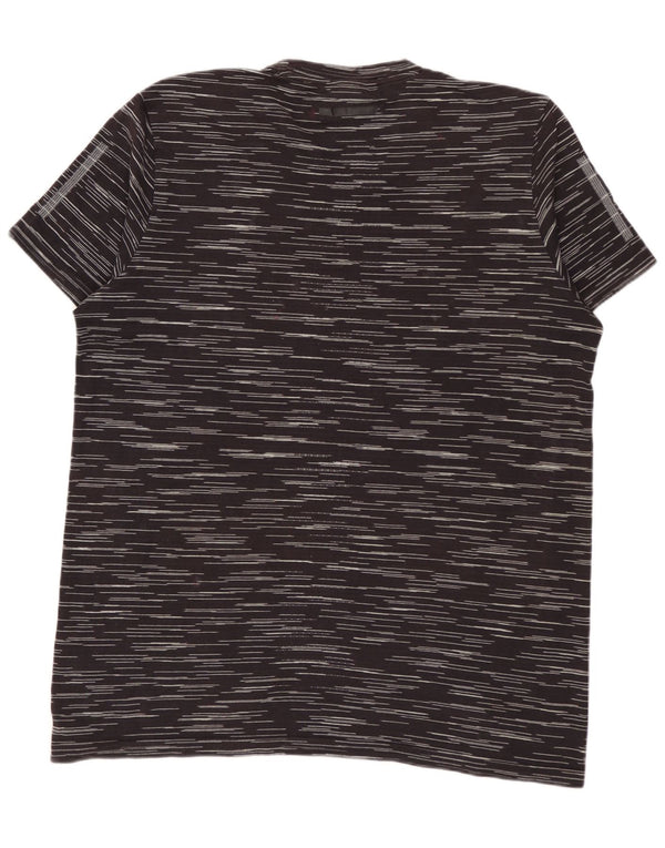 ADIDAS T-shirt homme en coton à fines rayures noir moyen