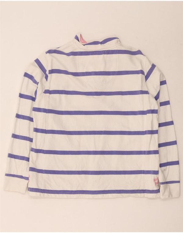Crew Clothing Sweat-shirt à col zippé pour femme UK 46 Large Rayé Blanc