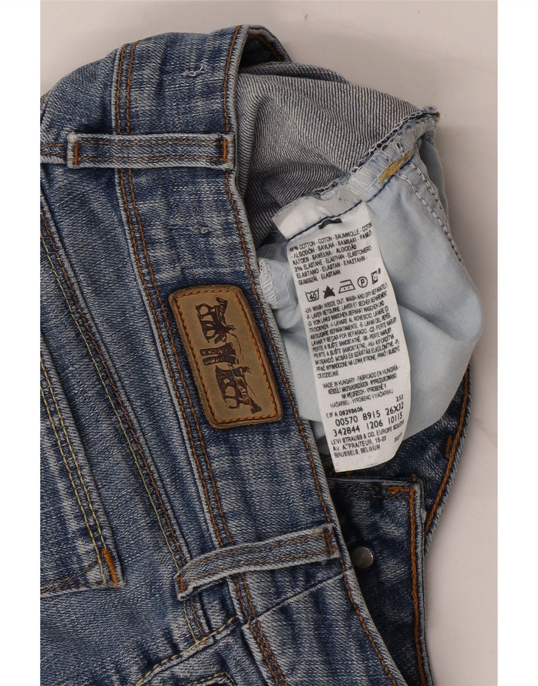 Levi's Short en Jean 570 Femme W26 Petit Bleu Coton