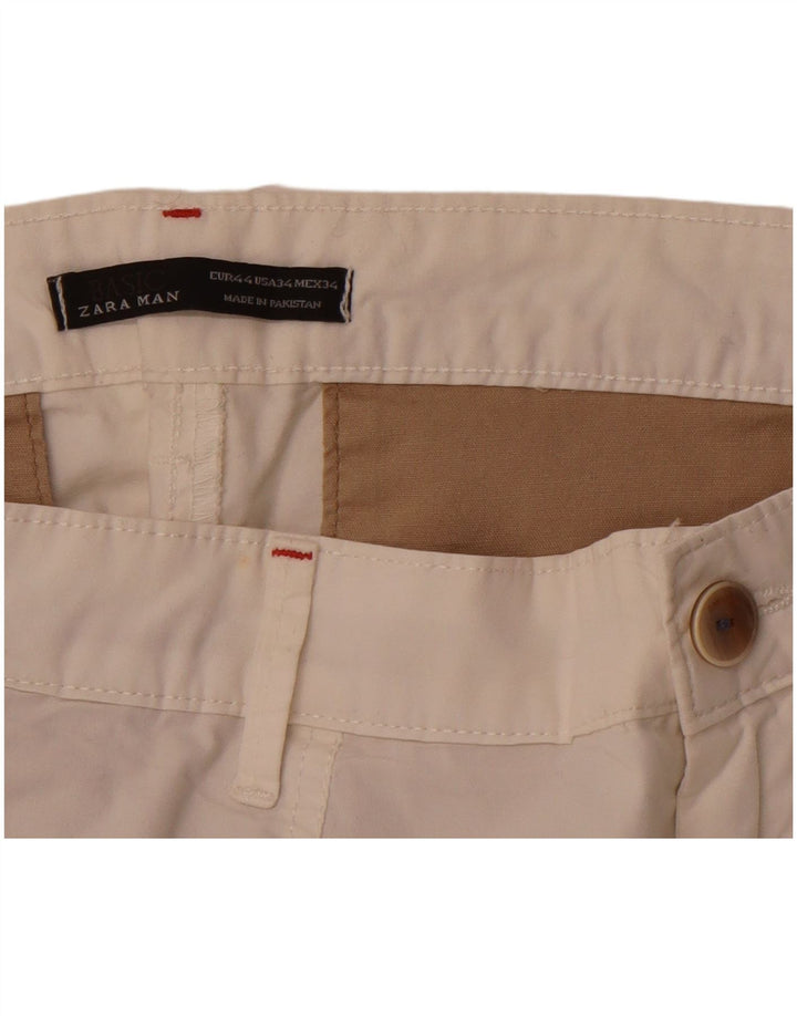 ZARA Short Chino Homme EU 44 Large W34 Blanc