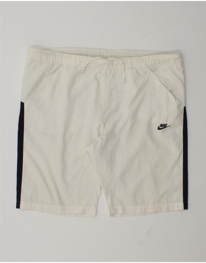 Nike Short de sport pour homme en polyester color block blanc moyen