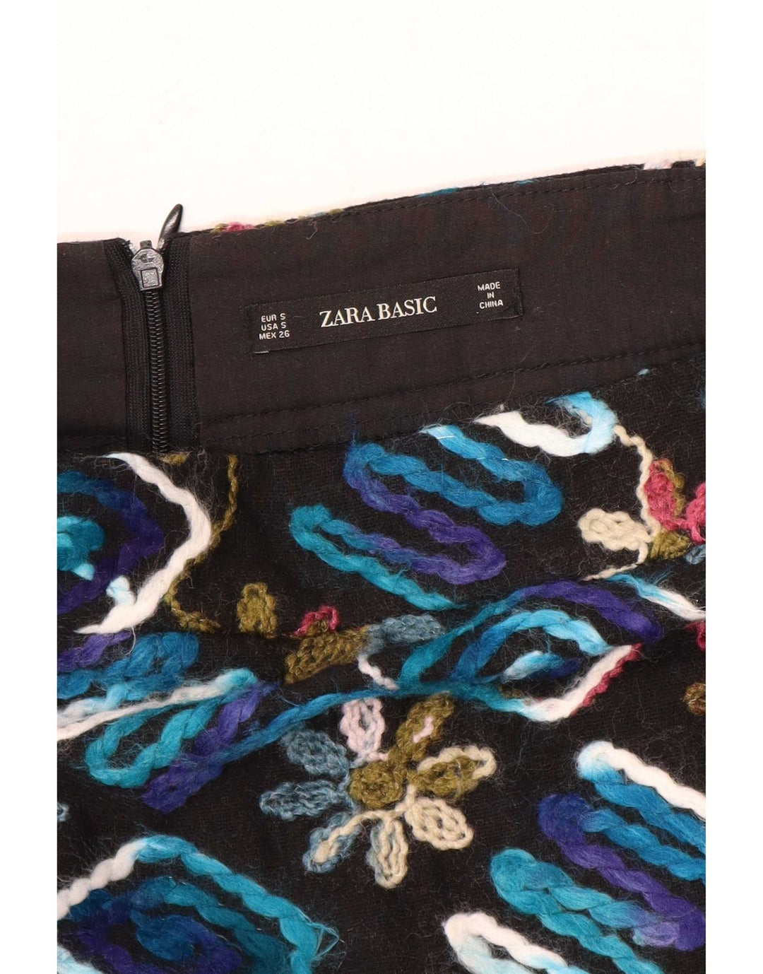 Zara Femme Mini Jupe Petit W26 Noir Floral