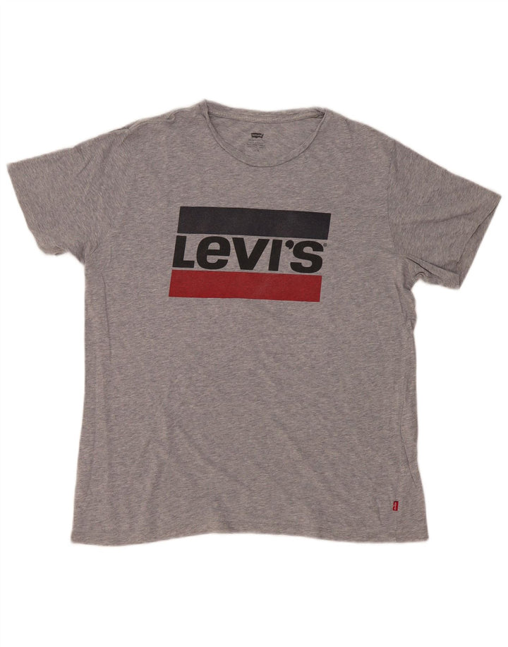 Levi's T-Shirt Graphique Homme Large Gris Moucheté
