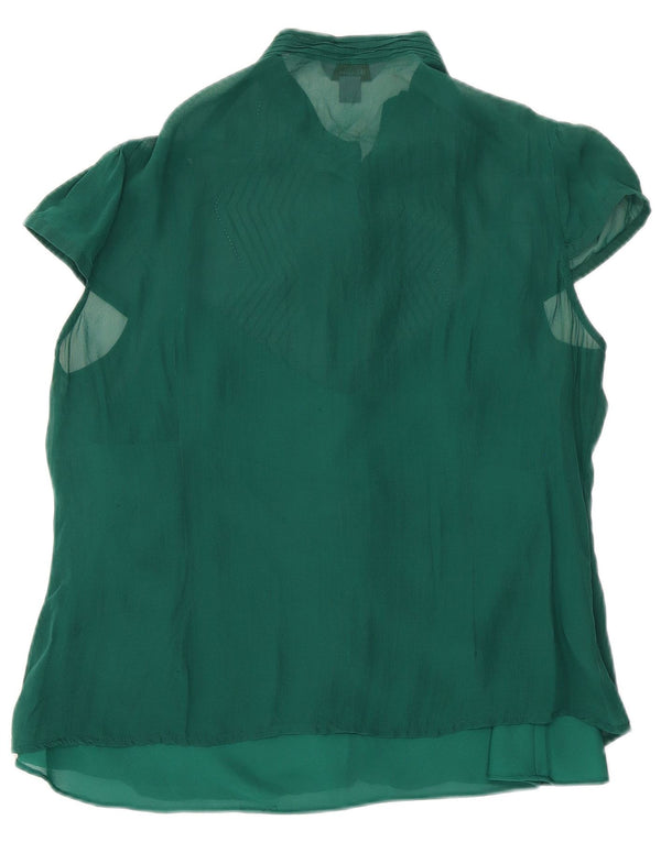 Monsoon Chemisier à manches courtes pour femme UK 16 Grand Chevron Vert