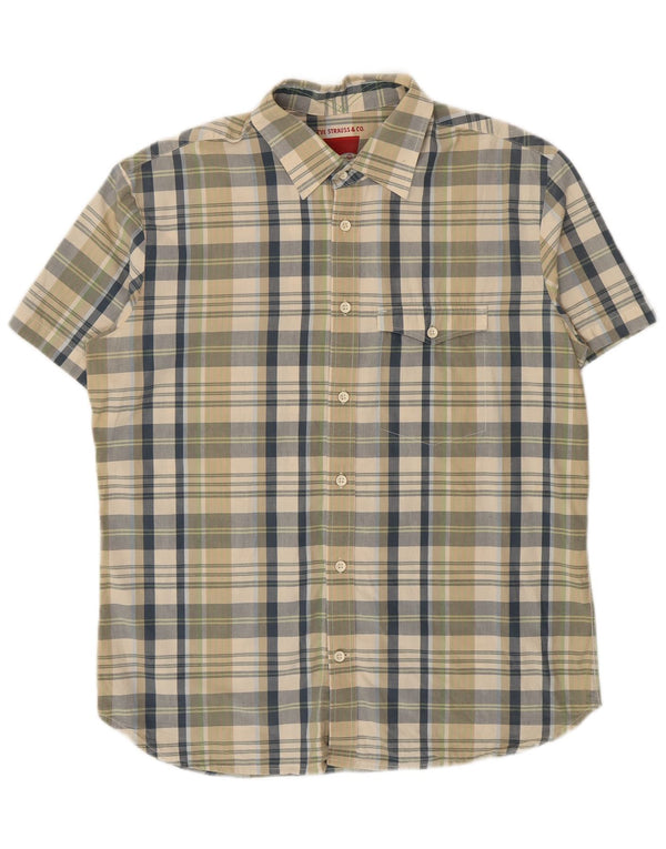 Levi's Chemise à Manches Courtes Homme Vert Carreaux Large Coton