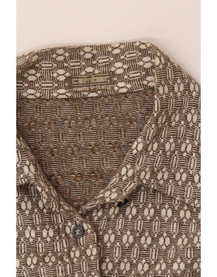 Camber Chemise en flanelle pour femme UK 16 Large Marron Géométrique