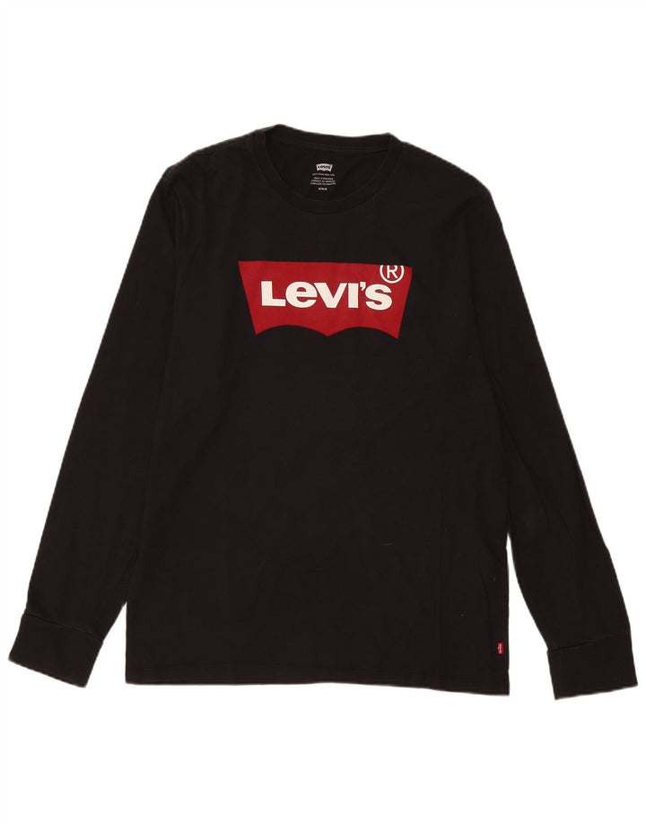 Levi's Top Graphique à Manches Longues Homme Noir Moyen Coton