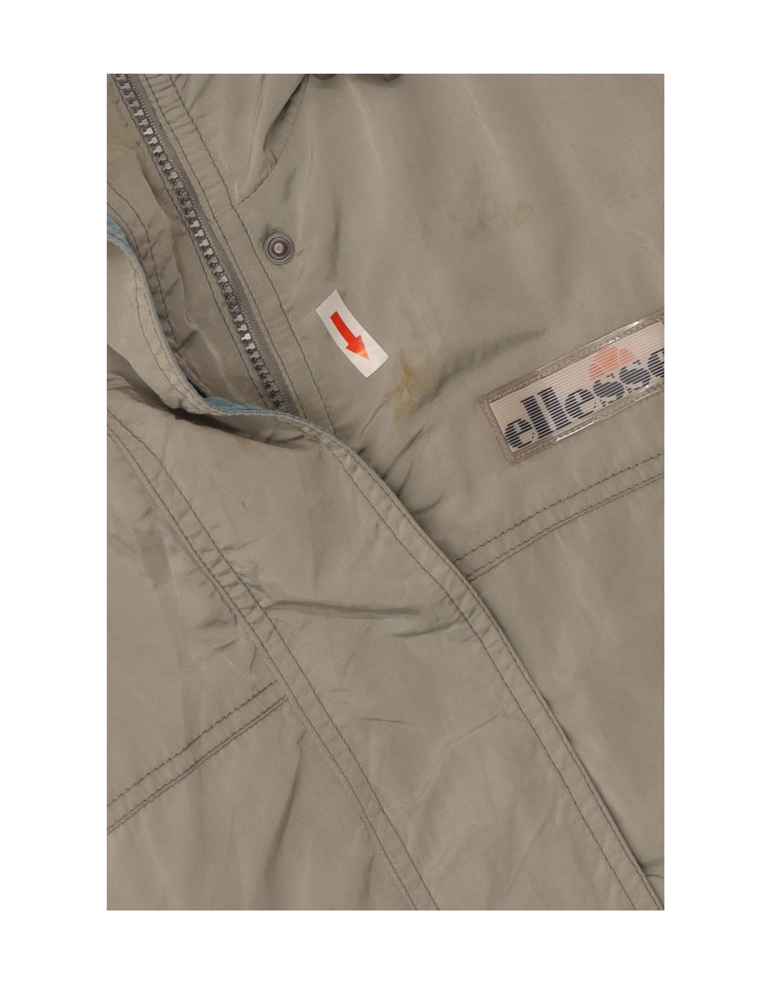 Ellesse Veste matelassée à capuche surdimensionnée pour femme UK 8 Small Gris Polyamide