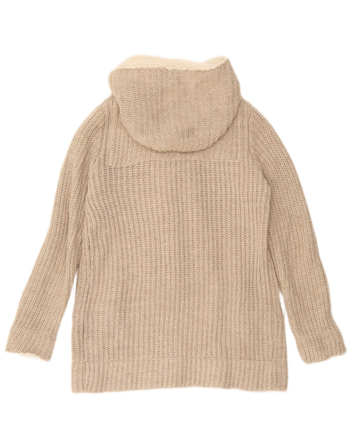 Zara Cardigan à capuche pour femme UK 14 Polyester beige moyen