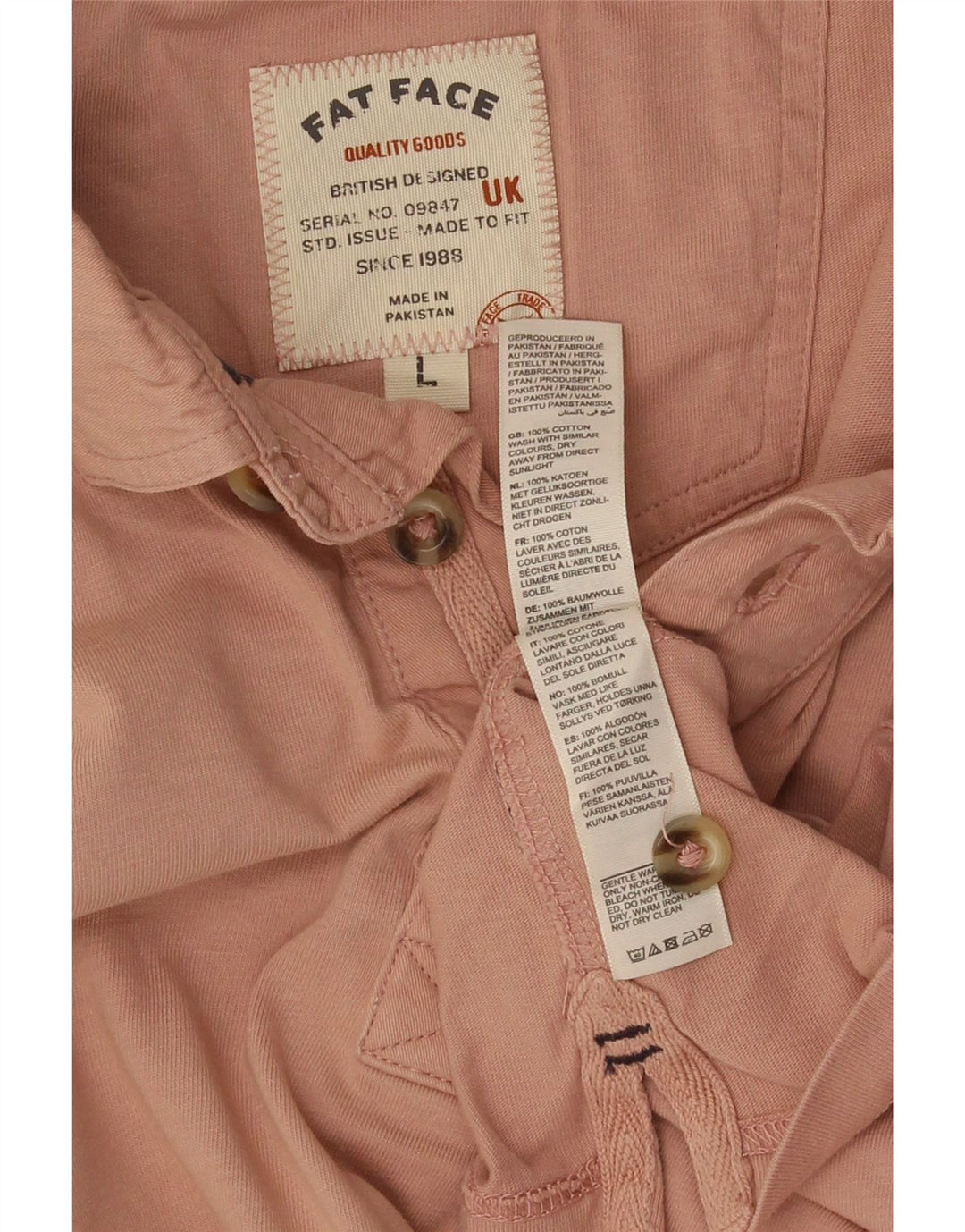 Fat Face Polo Homme Grand Rose Coton