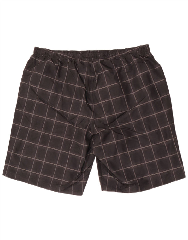 Reebok Short de Sport Homme XL Noir Check Polyester