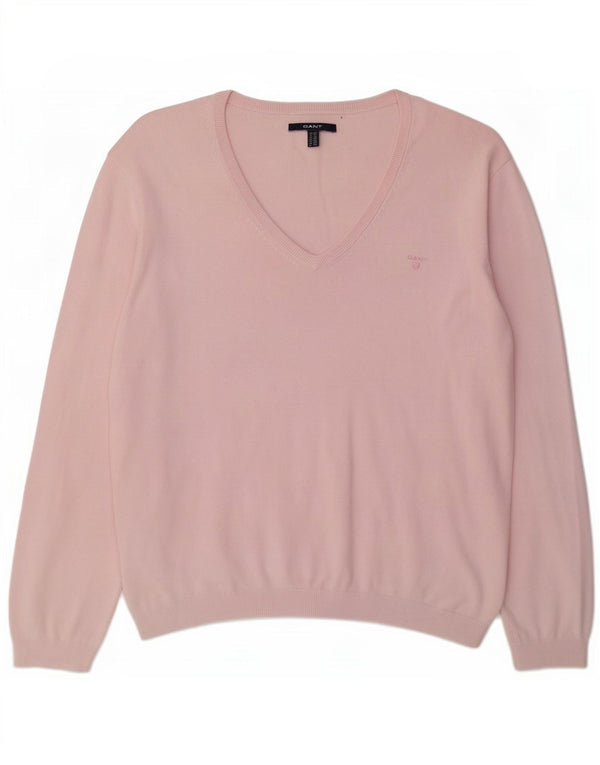 Gant Pull Col V Homme 3XL Rose Coton