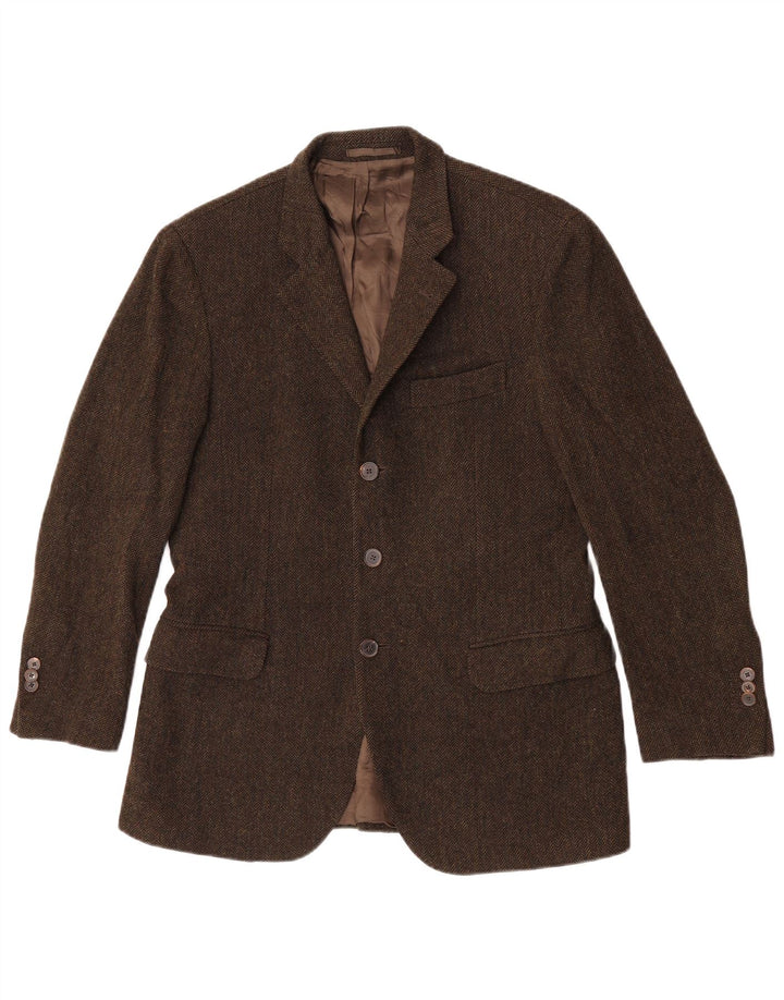 Massimo Dutti Veste blazer à 3 boutons pour homme EU 48 Kaki moyen à chevrons